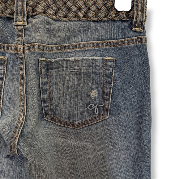 Guess Low-Rise Distressed Bootcut Jeans with Braided Detail Size 26 - Picture 3 of 9